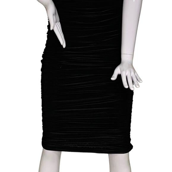 Fashion Nova NWT My Man and Me Ruched Mini Dress One Shoulders Black Size M - Picture 4 of 15